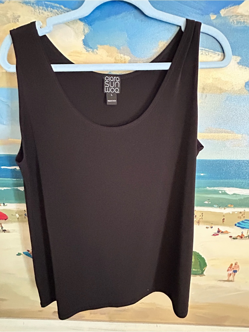CLARA SUNWOO Black Scoop Neck Top L - Picture 4 of 4